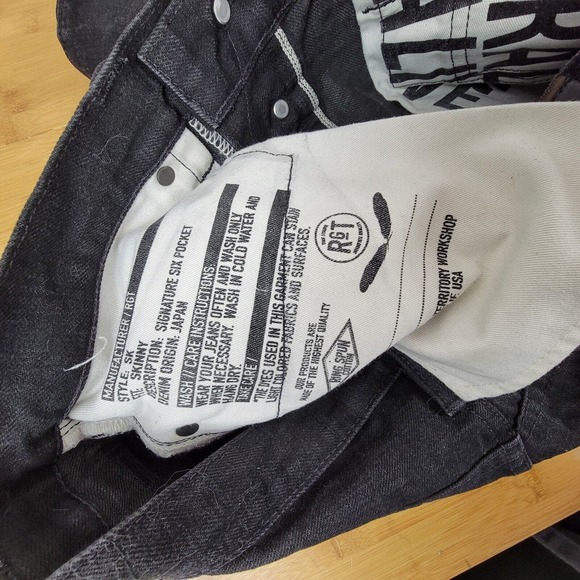 RGT Rogue Territory SK Skinny Signature Six Pocket Selvedge Jeans Size 29 Black - Picture 8 of 8